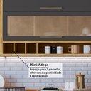 Ver mais imagens de Cozinha Completa Modulada 100% MDF 6 Peças 12 Portas 4 Gavetas e Vidro 354cm Vicenza Espresso Móveis Amêndoa/Chumbo
