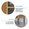 Cozinha Modulada 6 Peças 12 Portas 4 Gavetas e Vidro Reflecta 100% MDF Vicenza Espresso Móveis - 12