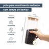 Conjunto de Potes Herméticos Com Tampa de Bambu 3 Peças 1650mL Oikos - 2