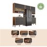 Cozinha Modulada Completa 5 Peças 8 Portas 4 Gavetas e Vidro 280cm 100% MDF Vicenza Espresso Móveis - 7