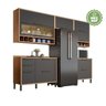 Cozinha Modulada Completa 5 Peças 8 Portas 4 Gavetas e Vidro 280cm 100% MDF Vicenza Espresso Móveis - 3