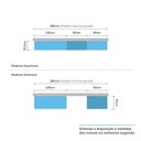 Ver imagem 6 de Cozinha Modulada Completa 5 Peças 8 Portas 4 Gavetas e Vidro 280cm 100% MDF Vicenza Espresso Móveis