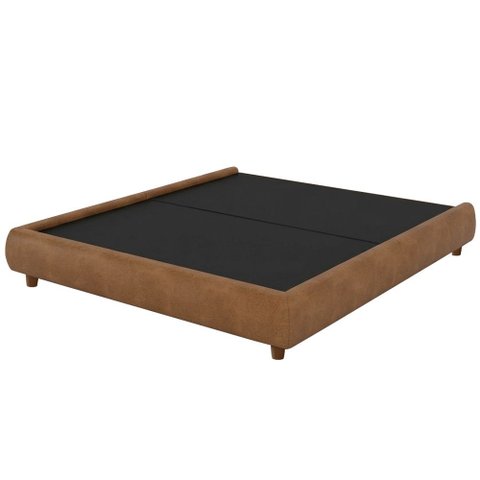 Cama Casal Japonesa Pés Madeira 154cm Firenze Corano Caramelo - Nexta Casa