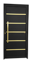 Ver imagem 1 de Porta Lambril Premium c/Puxador e. Super Preto Dourado 90 Brimak