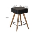 Ver imagem 3 de Banco Banqueta Rio Baixa 50cm Couríssimo Preto - Salaone