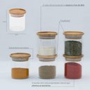 Ver imagem 2 de Pote de Vidro com Tampa de Bambu Oikos 600ml Hermético Redondo Empilhável