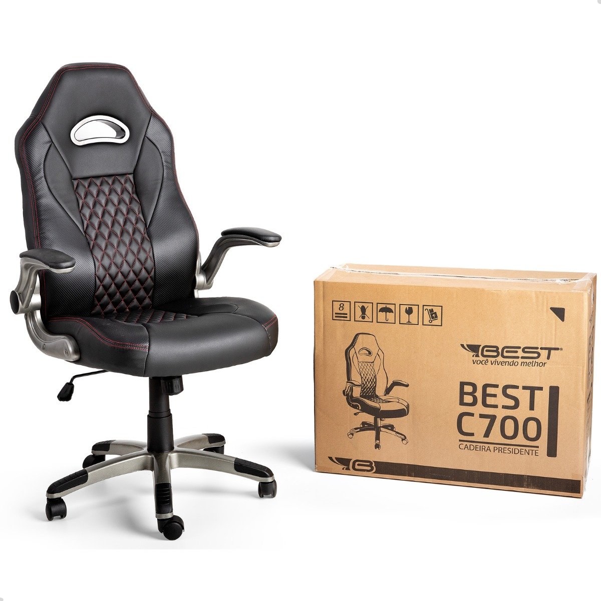 Cadeira de Escritório Presidente Ergonômica Premium Gamer Estudante Confortavel - 9