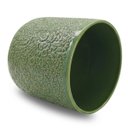 Ver imagem 2 de Vaso Cerâmica Esmaltado Renda (12) Verde Cobre Burguina