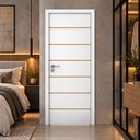 Ver imagem 1 de Folha Porta Frisada R50VL 210x80 Estrutura Pinus e MDF Pintura UV:Branco
