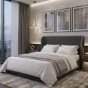 Ver imagem 1 de Cabeceira Cama Box Queen Estofada Ravena 160cm com Sapatas Plásticas Linha Premium Design Soft Curve