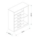 Ver imagem 4 de Cômoda Rubi 1 Porta 5 Gavetas Freijó/cinza - Irm Móveis