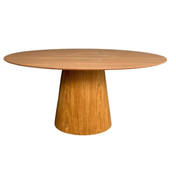 Mesa de Jantar Cone Oval 150x90 Cm Tampo Freijó Base Freijó