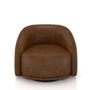 Ver imagem 6 de Kit 2 Poltronas Decorativas Jenny Base Giratória em Metal Preto Pu Marrom G45 - Gran Belo