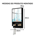 Ver imagem 3 de Armário de Banheiro com Espelho e Prateleiras Internas Penelope - Jm3 Móveis:preto