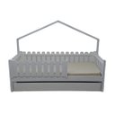 Ver imagem 1 de Bicama Solteirão Base Moldura Montessoriana Madeira Maciça Pinus - Branco - Grade Cercadinho Complet