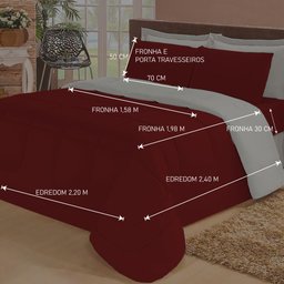 Jogo de Cama Casal com Edredom Lençol Fronha Função Cobre Leito e Cobertor - 4