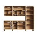 Ver imagem 5 de Cozinha Completa Modulada 100% MDF 5 Peças 11 Portas 4 Gavetas e Vidro 274cm Vicenza Espresso Móveis Amêndoa/Chumbo