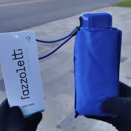Mini Sombrinha 78cm Guarda Chuva de Bolsa Fazzoletti Alumínio Manual Azul - 6