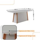 Ver imagem 4 de Mesa de Jantar Diane 180cm Mdf Vidro com 6 Cadeiras Moderna Veludo Marrom Off White Naturale