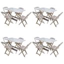 Ver imagem 1 de Kit 4 Conjuntos de Mesa com 4 Cadeiras de Madeira Dobrável 120x70 sem Pintura/Crua
