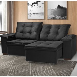 Sofá Retrátil e Reclinável 3 Lugares 200cm Cianita 