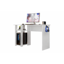 Ver imagem 3 de Mesa Gamer Branca com Gaveta e Suporte Cpu + Livreiro Nichos Branco Home Office Completo