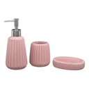 Ver imagem 3 de Kit Banheiro Lavabo de Cerâmica 3 Peças – Jolitex Mek - Essentia Rosa