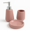 Ver imagem 2 de Kit Banheiro Lavabo de Cerâmica 3 Peças – Jolitex Mek - Essentia Rosa