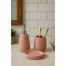Kit Banheiro Lavabo de Cerâmica 3 Peças – Jolitex Mek - Essentia Rosa - 1