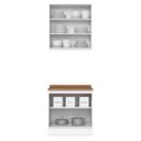 Ver imagem 6 de Cozinha Modulada Americana 2 Peças Aéreo e Balcão 80cm Branco/nature com Tampo Mdp - Móveis Henn