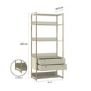 Ver imagem 2 de Conjunto Guarda-roupa Closet Industrial Premium Completo Olivar 1 Porta 8 Gavetas 286cm - Off White