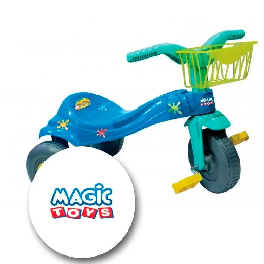 Motoca Triciclo Velotrol Infantil Com Empurrador Menino Azul