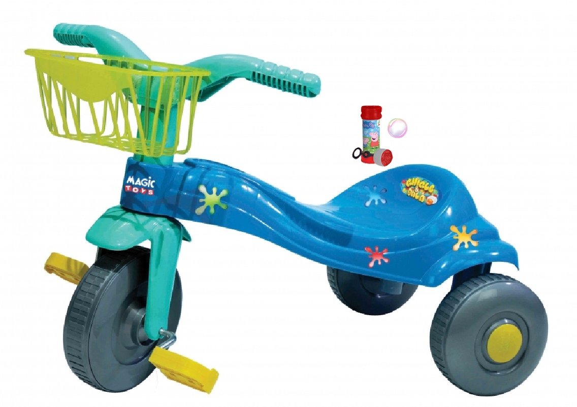 Triciclo Velotrol Motoca Infantil Empurrador Velocípede Bebê Cor Azul