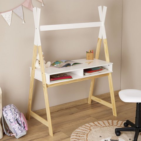 Mesa Infantil Escrivaninha Madeira Montessoriana Cabana 2 Nichos Simi Idimex