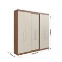 Ver imagem 4 de Guarda-roupa Casal Oxford 6 Portas 2 Gavetas Freijó/off - Irm Móveis