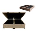 Ver imagem 1 de Cama Báu Box Base King Bipartido Suede Bege Blindado com Pistão a Gás.