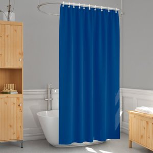 1 Cortina Box Banheiro PVC Grossa Antimofo Ilhós Az 140x230