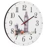 Relógio Redondo 35x35cm Londres 02 BW Quadros - 1