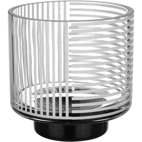 Vaso Decorativo Enfeite Casa Listras Home&co Vidro 10x10x10cm Transparente