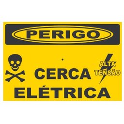 Placa Perigo Cerca Elétrica Alumínio Frente Verso Tam 15x10 - 1
