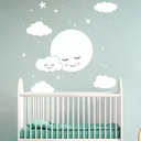 Ver imagem 1 de Adesivo Parede Lua Estrela Branco 70x70 Quarto Infantil