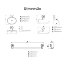 Ver imagem 3 de Kit Acessórios para Banheiro 7 Peças Linha Bello Cor Bege e Cromado Durín