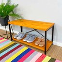 Ver imagem 3 de Sapateira Banco Style Industrial Carvalho e Preto