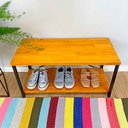 Ver imagem 2 de Sapateira Banco Style Industrial Carvalho e Preto