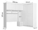 Ver imagem 4 de Guarda Roupa Armário de Casal com 6 Portas para Cama Box Branco