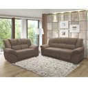 Ver imagem 1 de Conjunto de Sofás 2 e 3 Lugares Suede Bege Cordoba 140cm e 184cm