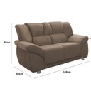 Ver imagem 3 de Conjunto de Sofás 2 e 3 Lugares Suede Bege Cordoba 140cm e 184cm