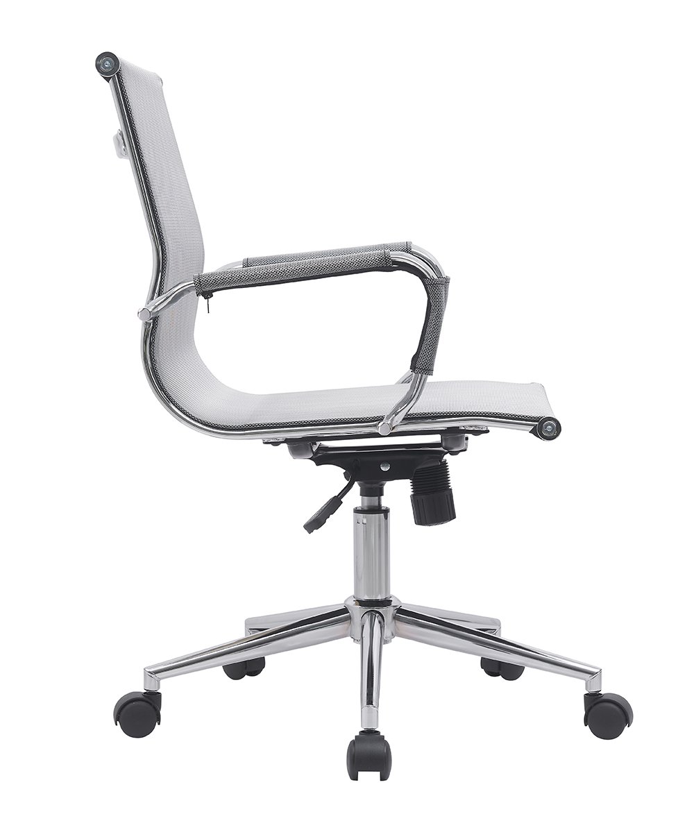 Cadeira Escritório Diretor Eames em Tela - Cinza:4 Cadeiras - 4