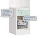 Ver imagem 7 de Módulo Mesa Cabeceira 2 Portas e 1 Gaveta Infinity Branco/Line/Pistache
