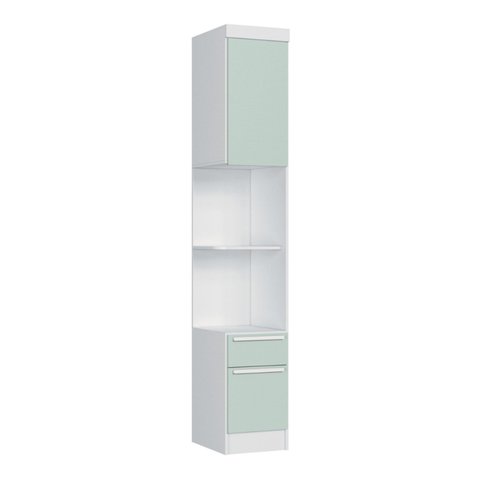 Módulo Mesa Cabeceira 2 Portas e 1 Gaveta Infinity Branco/Line/Pistache